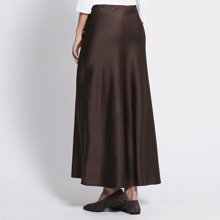 Satin skirt "Corinne" Brown